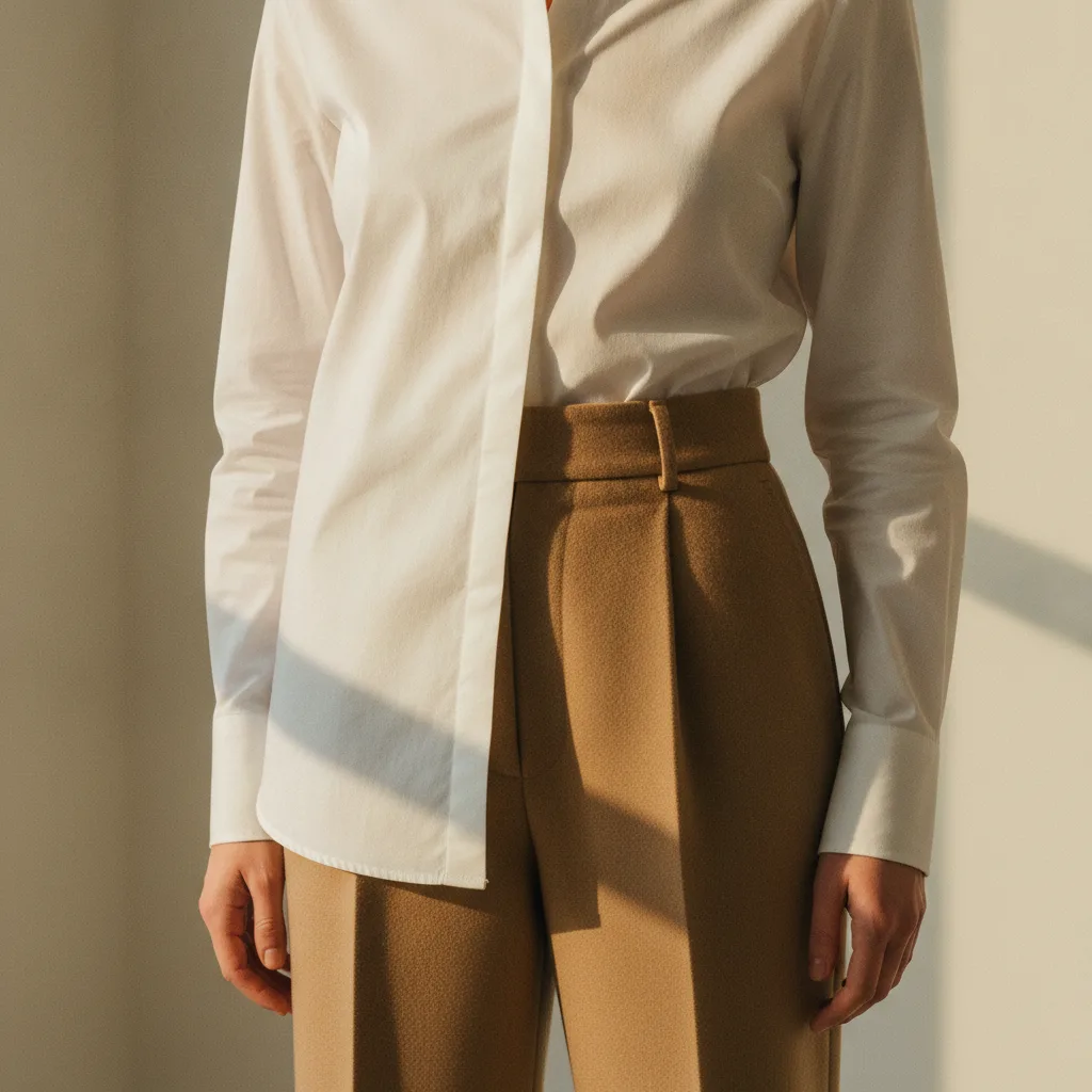 Simple white shirt tuck editorial